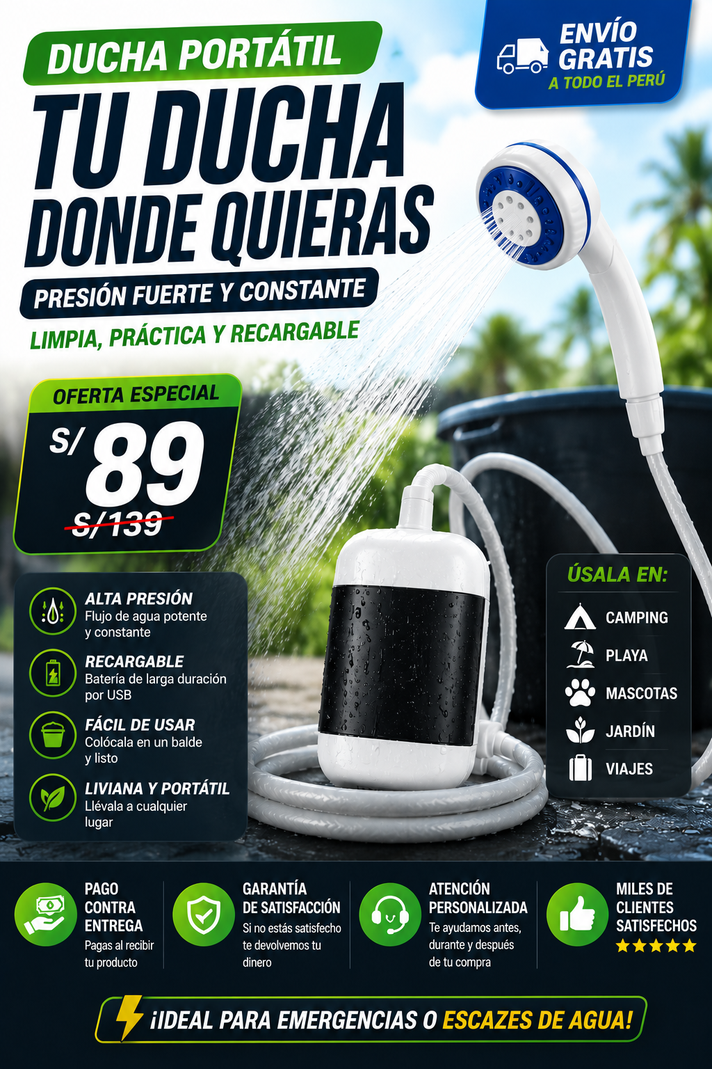 DUCHA PORTATIL A PRESION